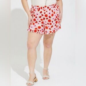 Torrid Retro Chic 3.5 Inch Pull-On Gauze High Rise Ruffle Hem Short Size 3X New